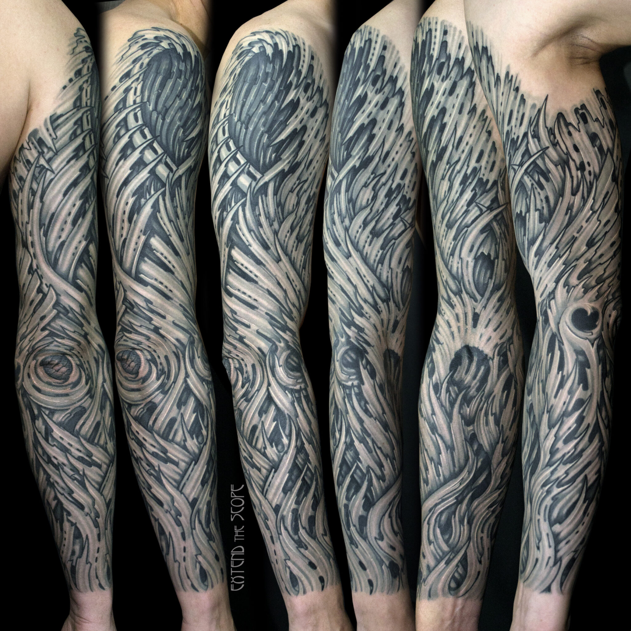 Bioorganic Coversleeve Fullsleeve Tattoo freihand Cover-Up Extend the Scope Tattoo Göttingen