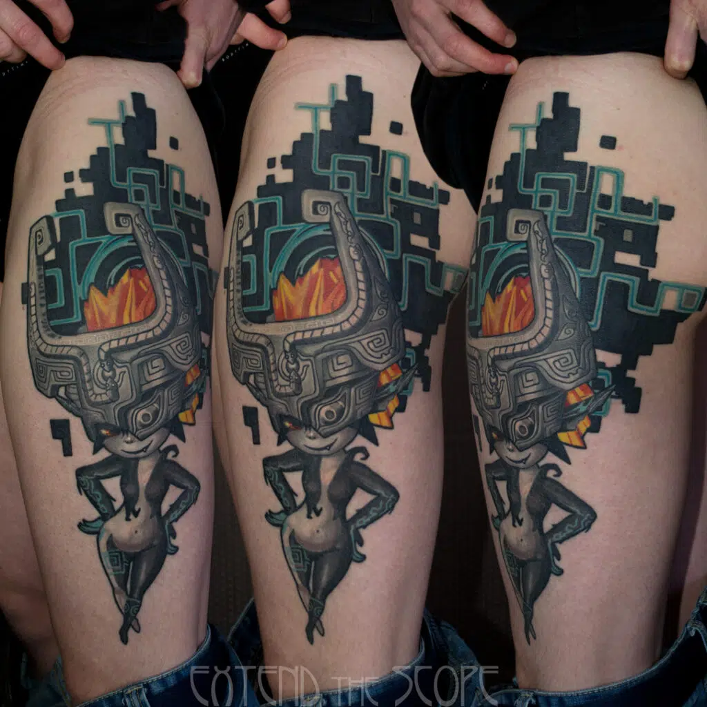 Midna von Zelda Gaming Tattoo Oberschenkel