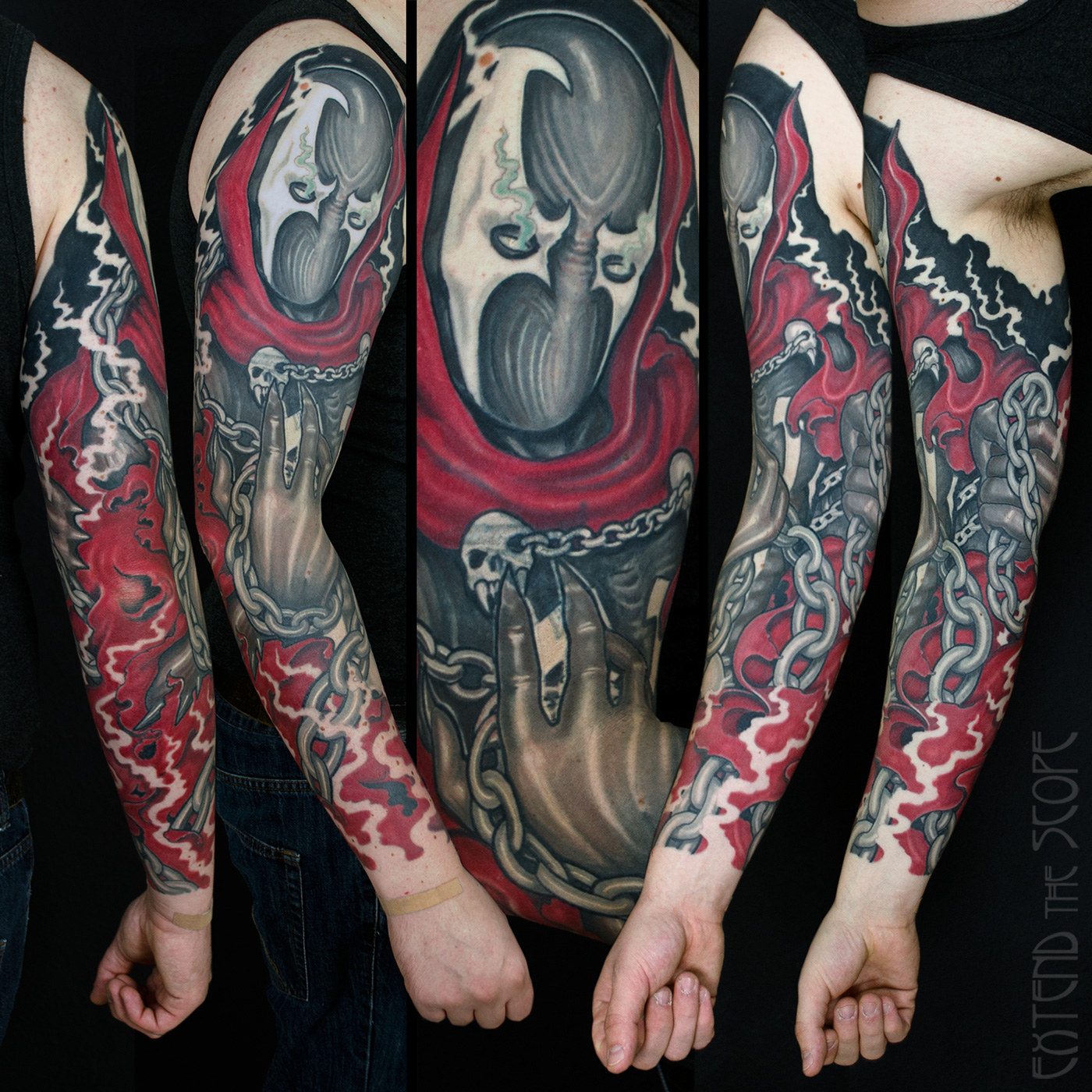 Spawn-Sleeve Comicsleeve DC Cover-Up-Tattoo Extend the Scope Göttingen