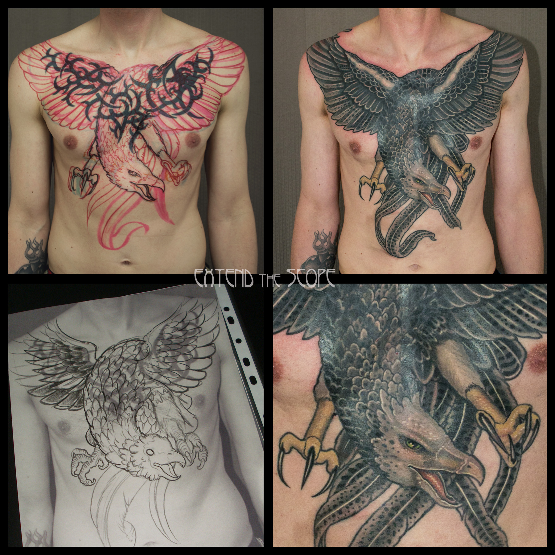 Brust Coverup Tribalcover Vogel Harpyie Extend the Scope