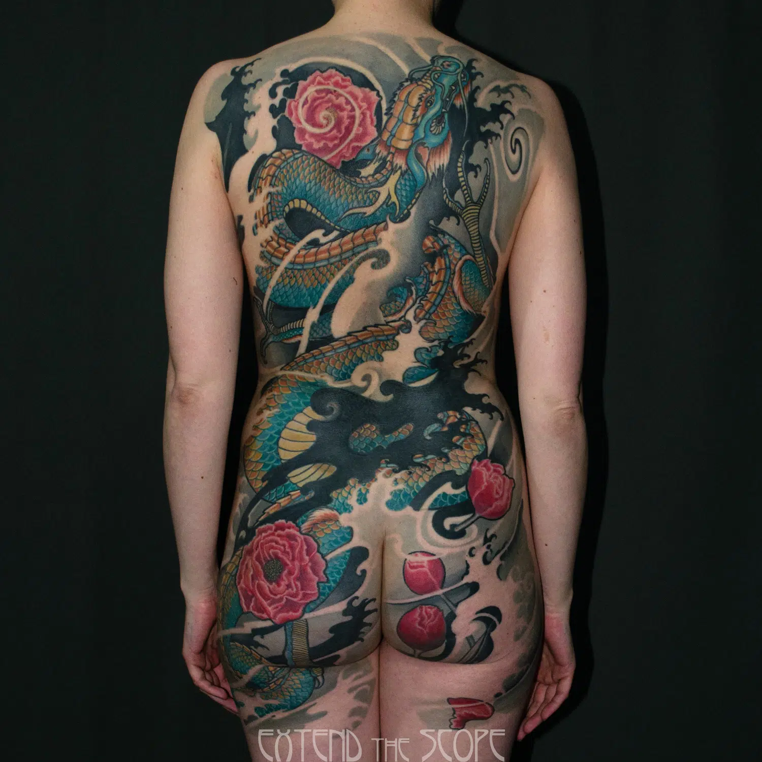 Drache Cover-Up-Backpiece Rückentattoo Überdeckung Asia Extend the Scope Tattoo Göttingen