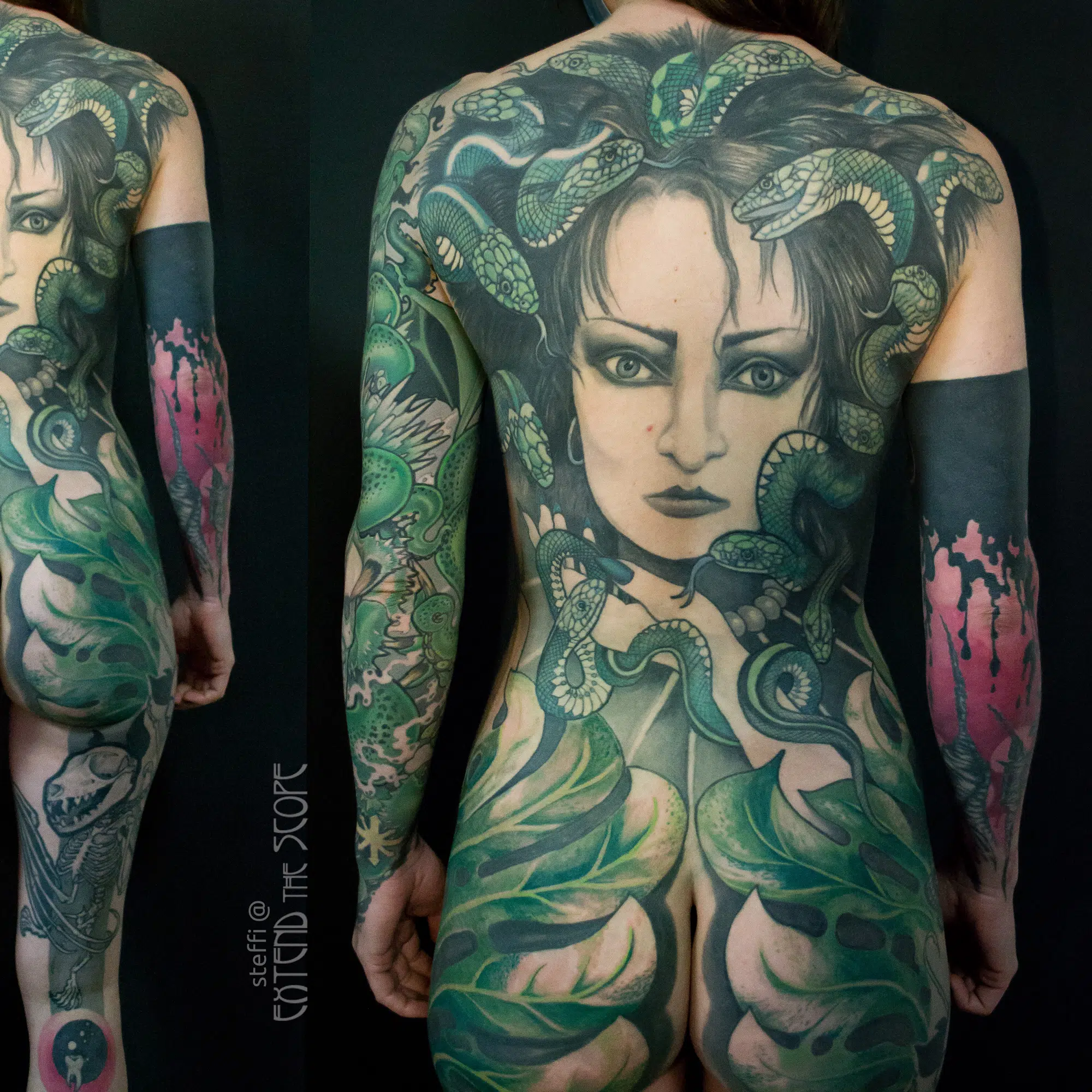 Extend the Scope Göttingen Medusa-Backpiece Siouxsie Tattoo Portrait Monstera Bodysuit Gothictattoo