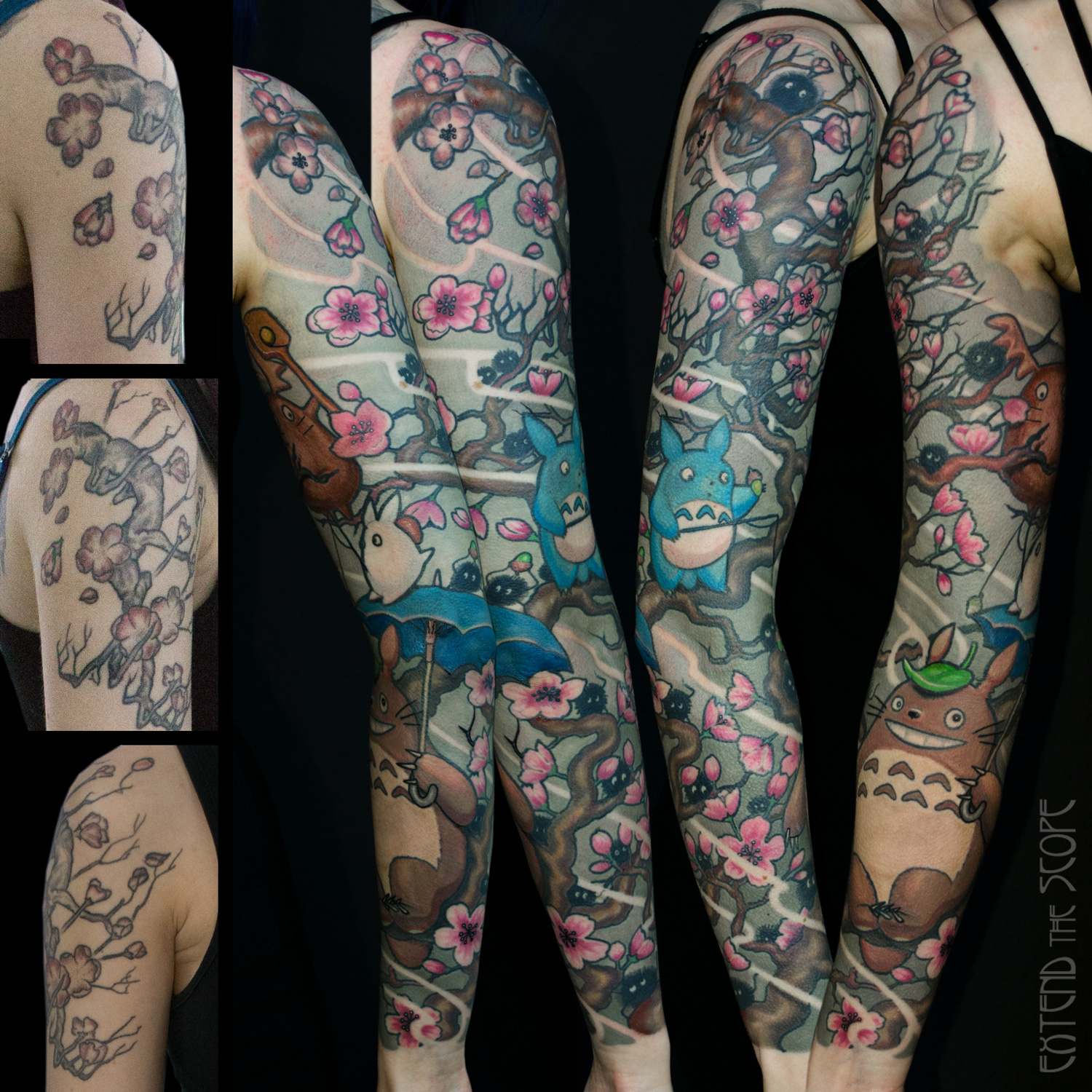 Totoro Chihiros Reise Sleevetattoo Ghibli Anime Extend the Scope Tattoo Göttingen