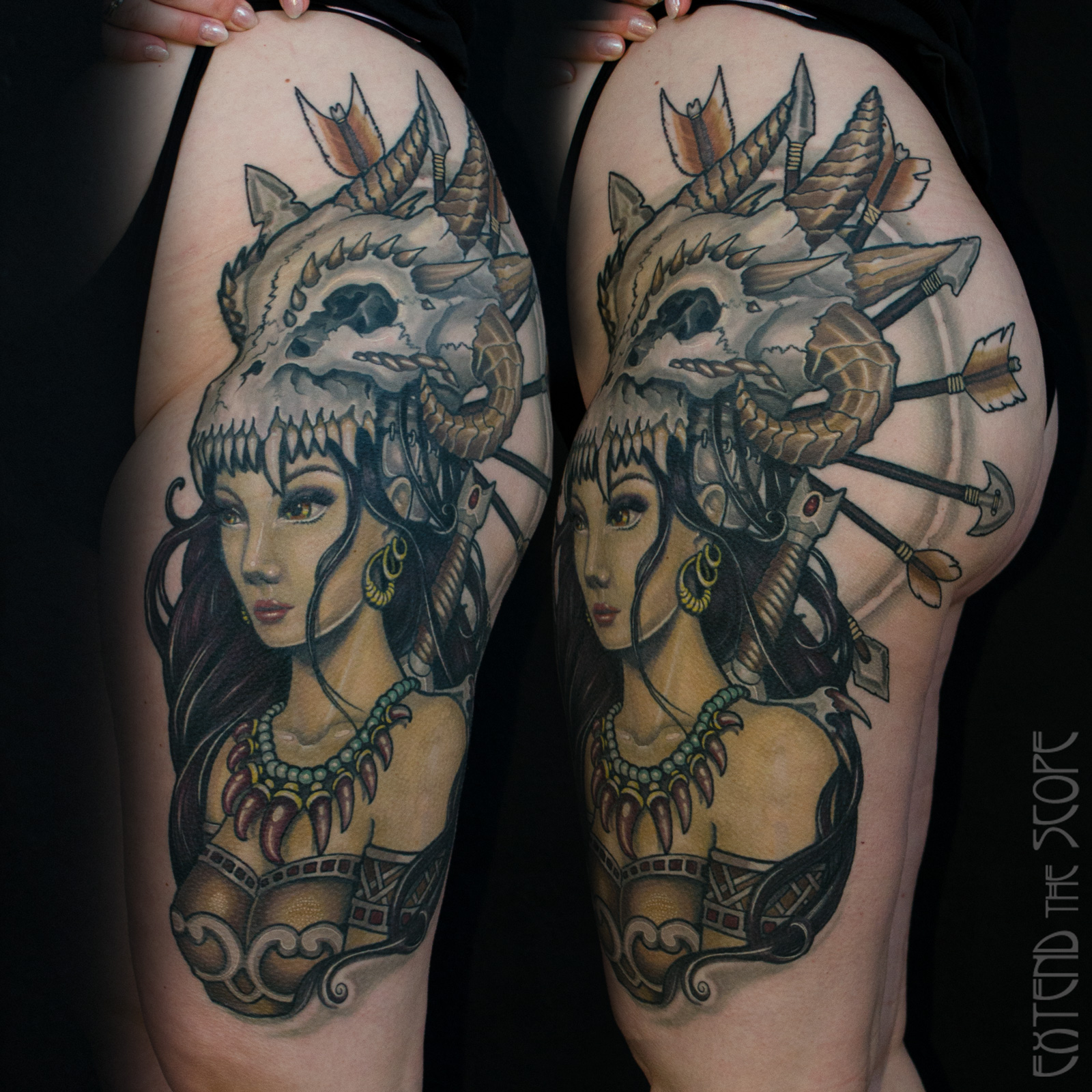 Dragonlady Fantasy Roleplay RPG Tattoo Gaming neotraditional Extend the Scope Göttingen
