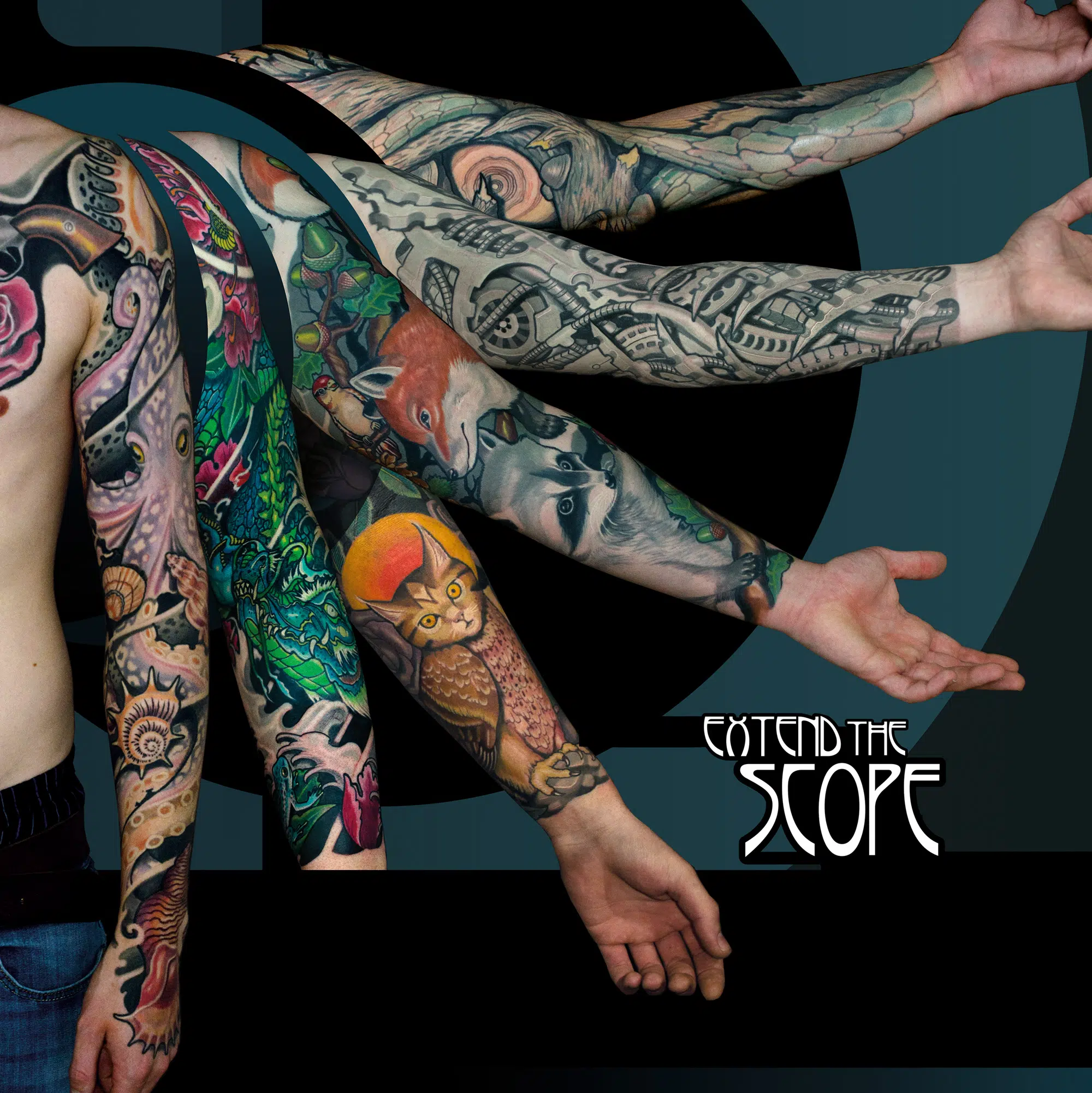 Full-Sleeve-Tätowierung Armtattoos von Extend the Scope Göttingen