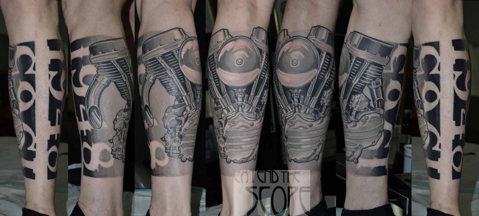 BG-Realismus Motor Tattoo Extend the Scope Göttingen
