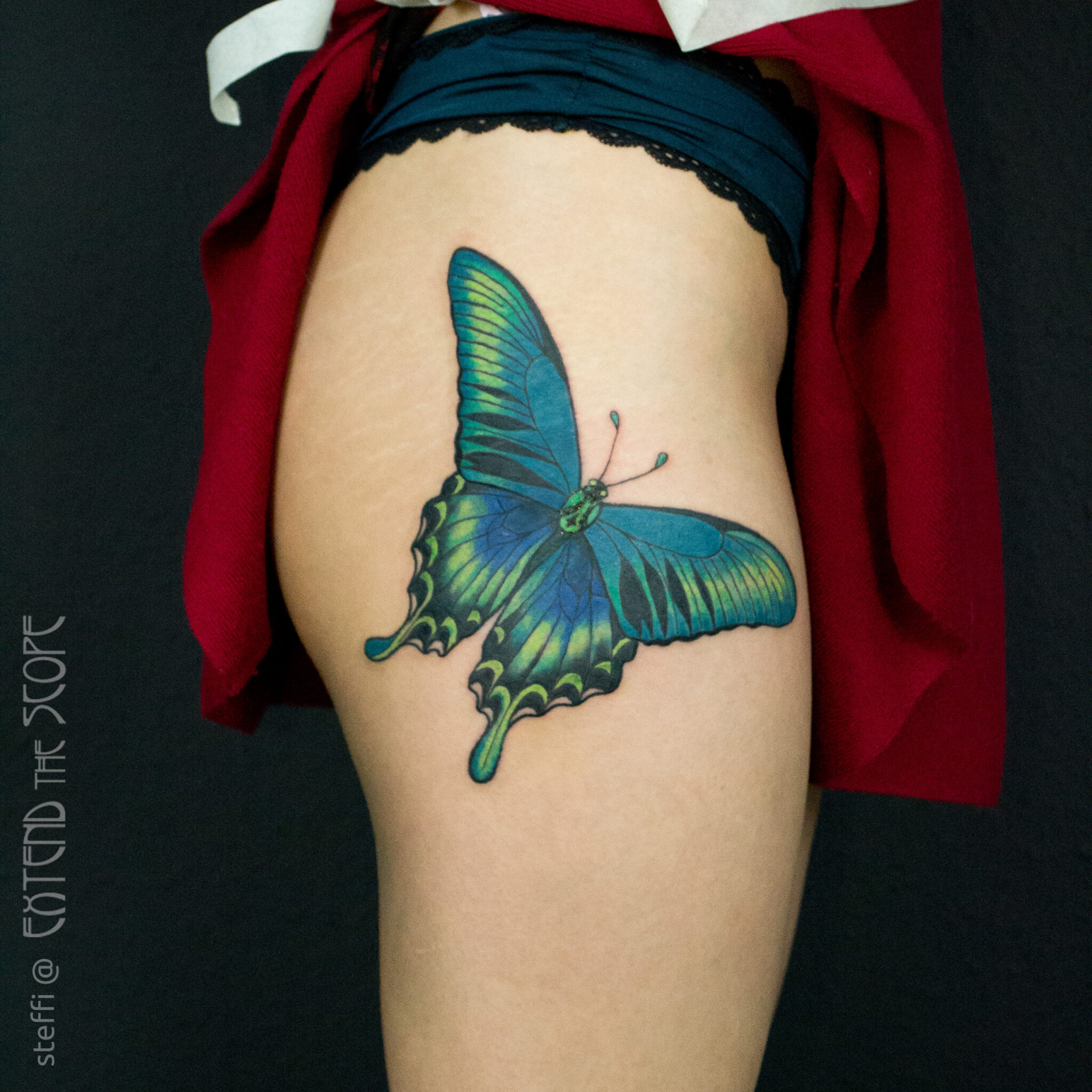 Schmetterling Butterfly Extend the Scope Tattoo Göttingen